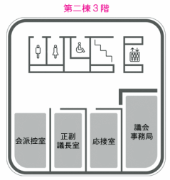 画像：市役所第二棟3階配置図