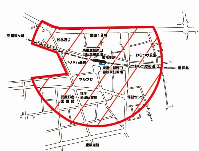 地図:東福生駅周辺