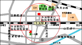 地図：牛浜駅周辺
