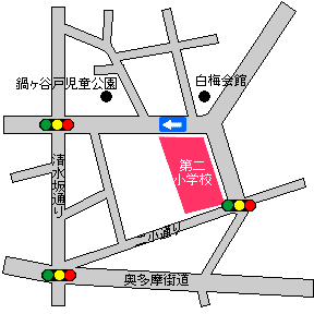 画像:第3投票区地図第二小学校