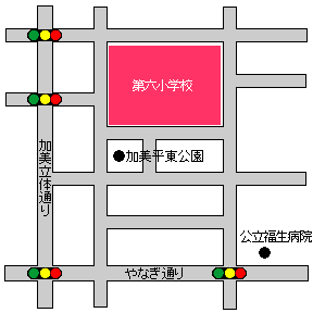画像:第5投票区地図第六小学校