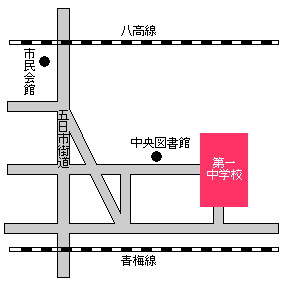 画像:第8投票区地図第一中学校