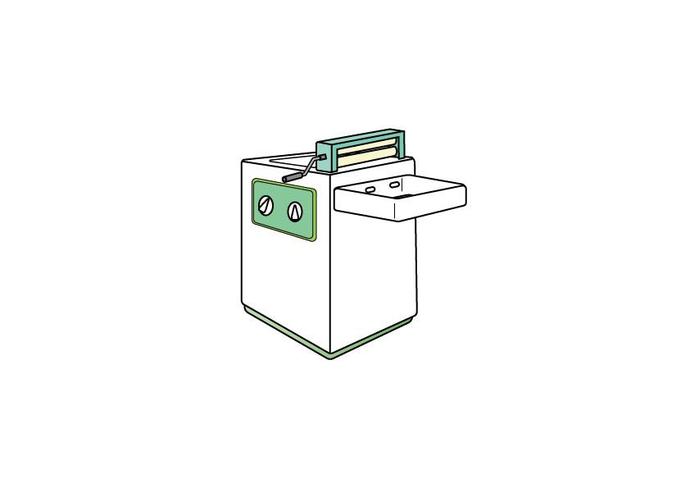 画像:ローラー絞り器付き洗濯機