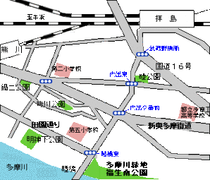 画像:多摩川緑地福生南公園案内図
