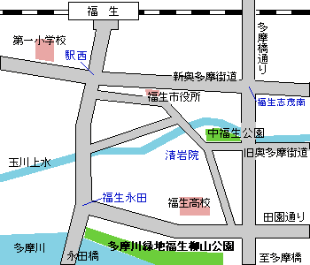 画像：多摩川緑地福生柳山公園案内図