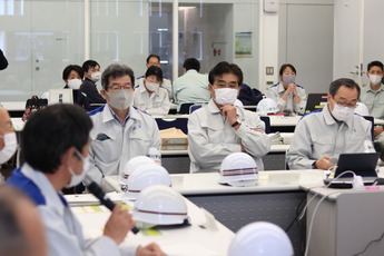 写真:災害対策本部・運営訓練