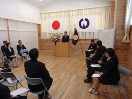 写真:福生第三中学校通級指導学級開級式