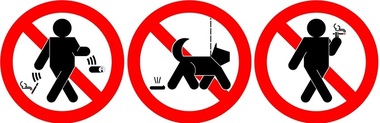 画像：ポイ捨て・犬のふん・歩きたばこ禁止マーク