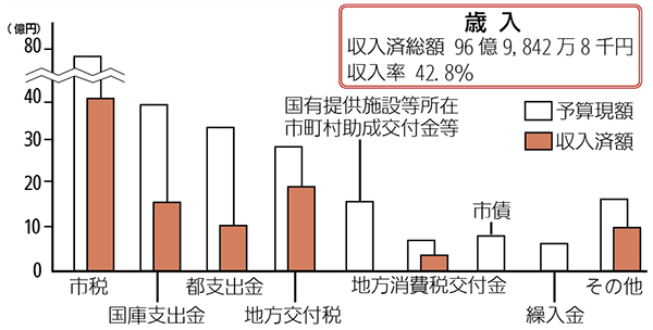 画像：一般会計予算の執行状況（歳入）