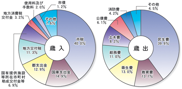 画像:平成21年度一般会計予算の構成比