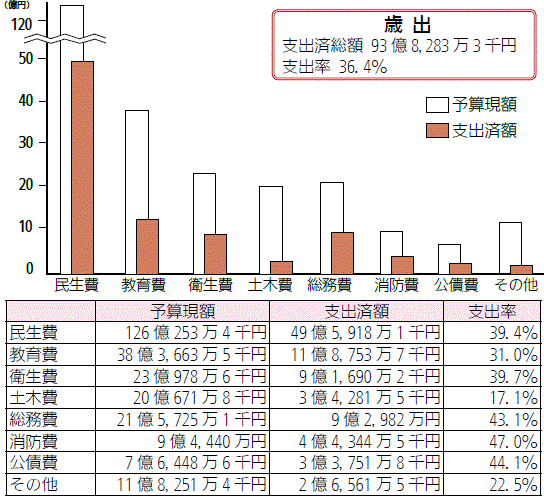 画像：一般会計予算の執行状況（歳出）