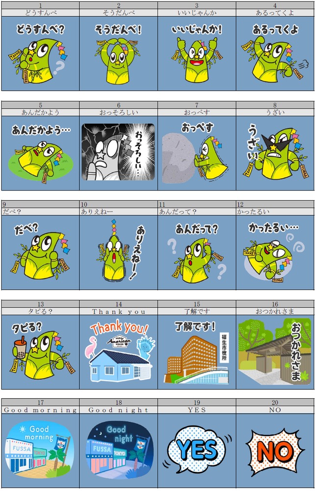 福生市オリジナルlineスタンプ総選挙について 東京都福生市公式ホームページ