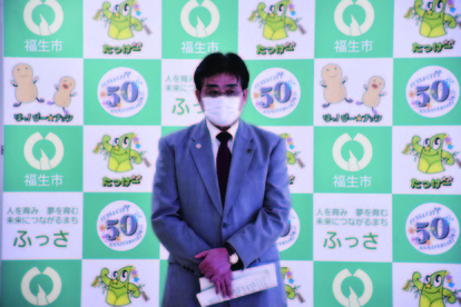 画像:福生市農業委員会委員退任式及び任命式にて