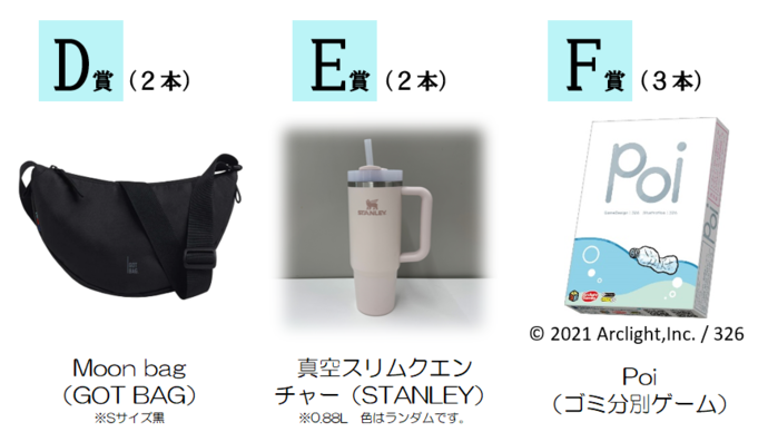 景品D、E、F