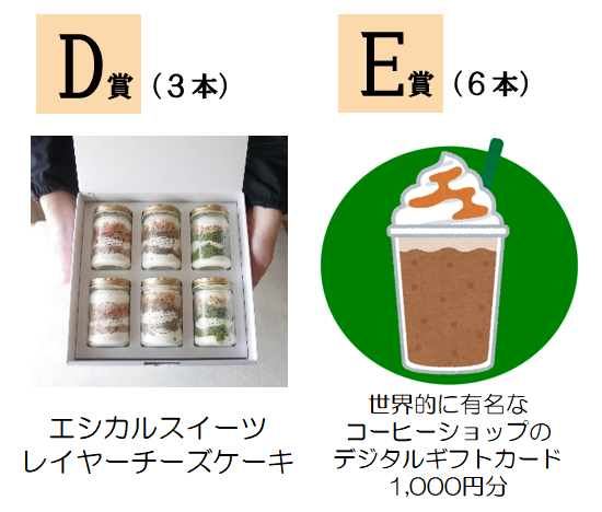 景品D、E