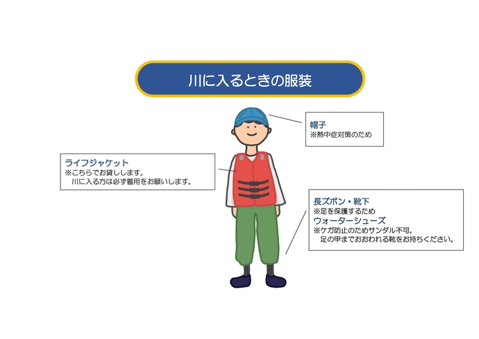 川に入るときの服装