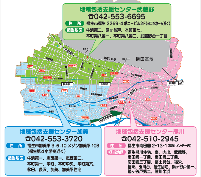地域包括支援センター　地図